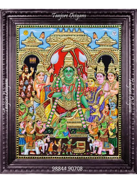 Ramar Pattabishegam Tanjore Painting – Vibrant Temple Edition